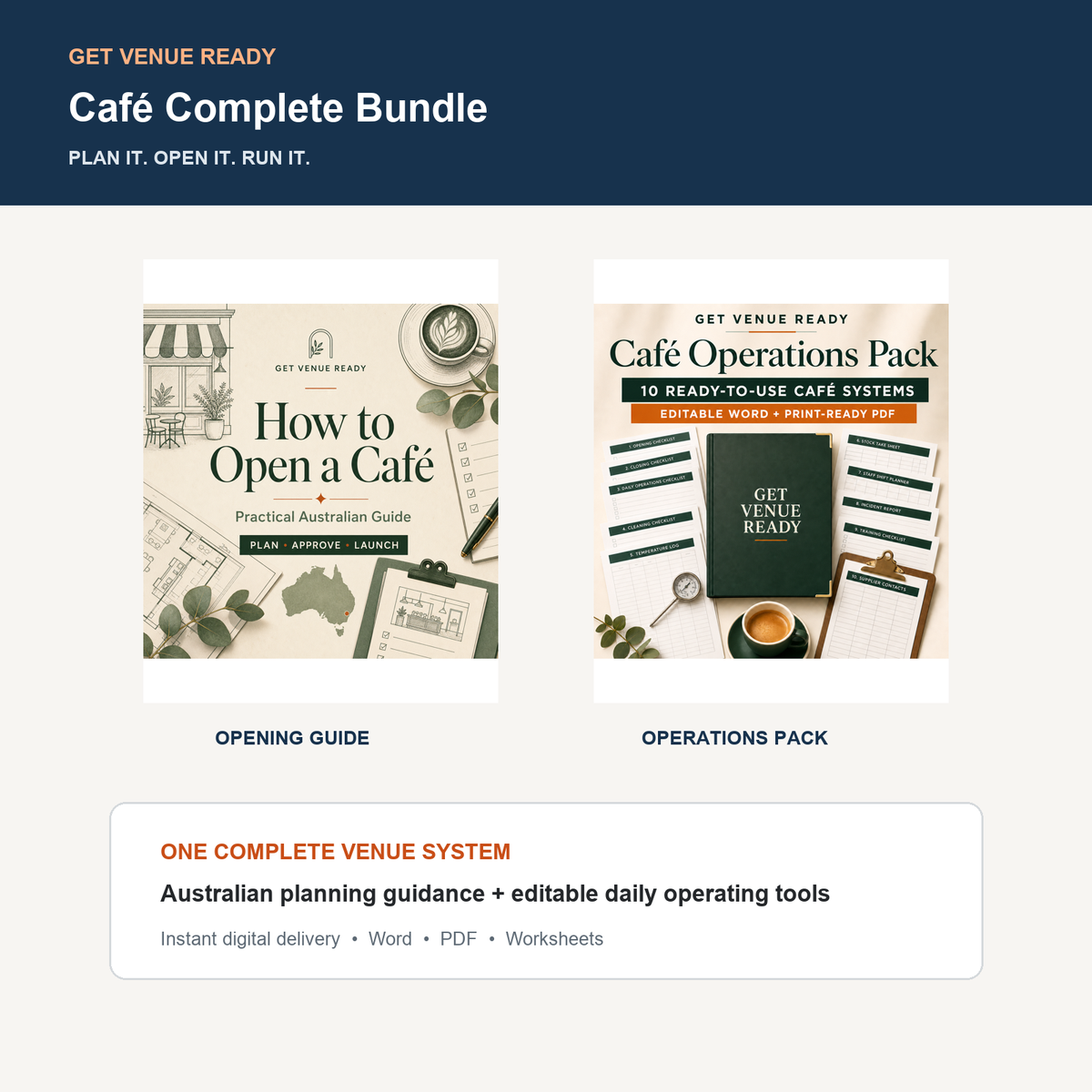 Café Complete Bundle — opening guide and operations pack