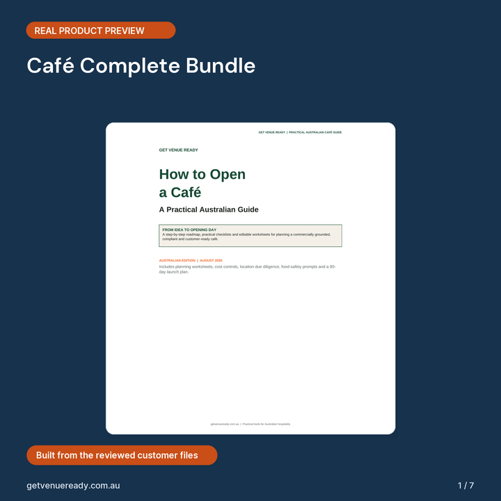 Cover preview for Café Complete Bundle, showing a real first page from the reviewed product files.