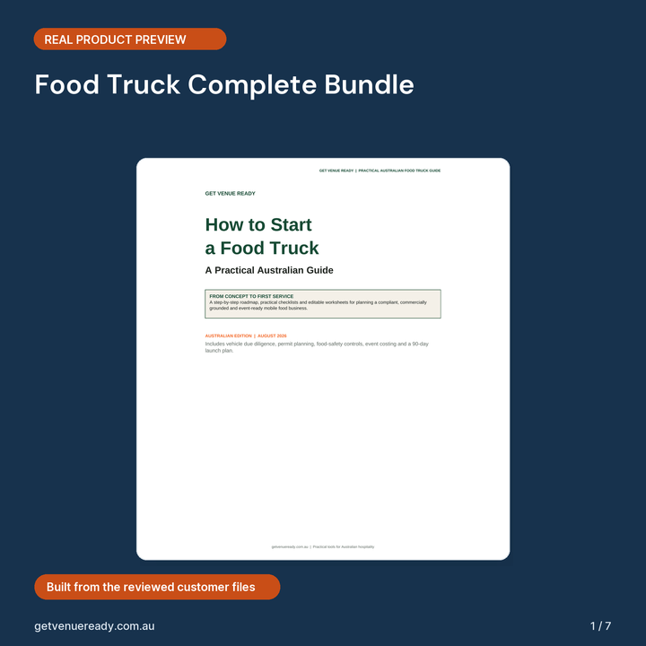 Cover preview for Food Truck Complete Bundle, showing a real first page from the reviewed product files.