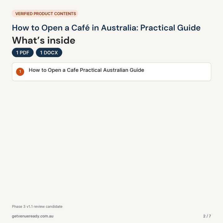 Verified file contents and formats for How to Open a Café in Australia: Practical Guide.
