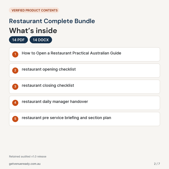 Verified file contents and formats for Restaurant Complete Bundle.