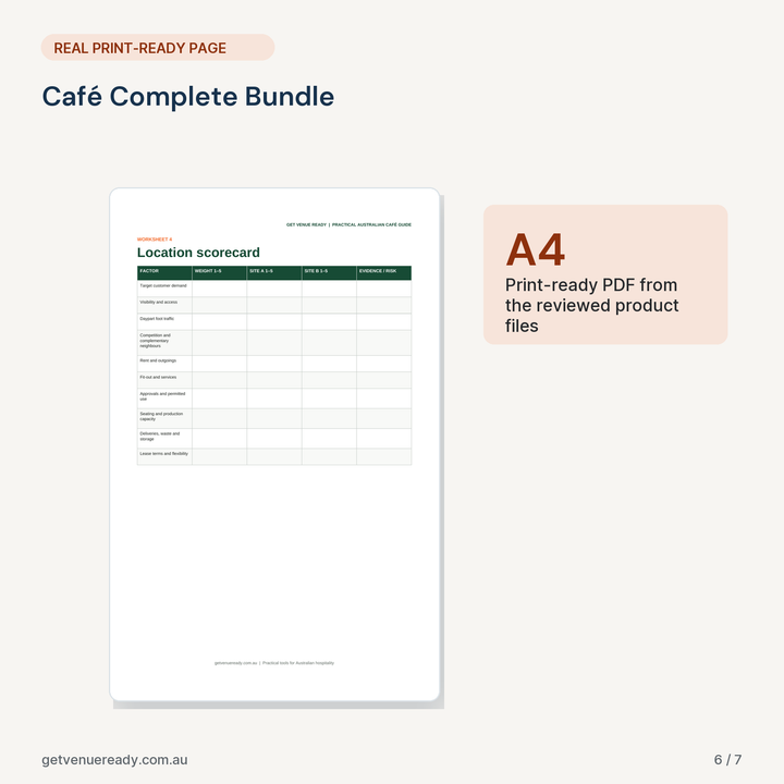 Print-ready A4 example from Café Complete Bundle, using a real page from the reviewed files.