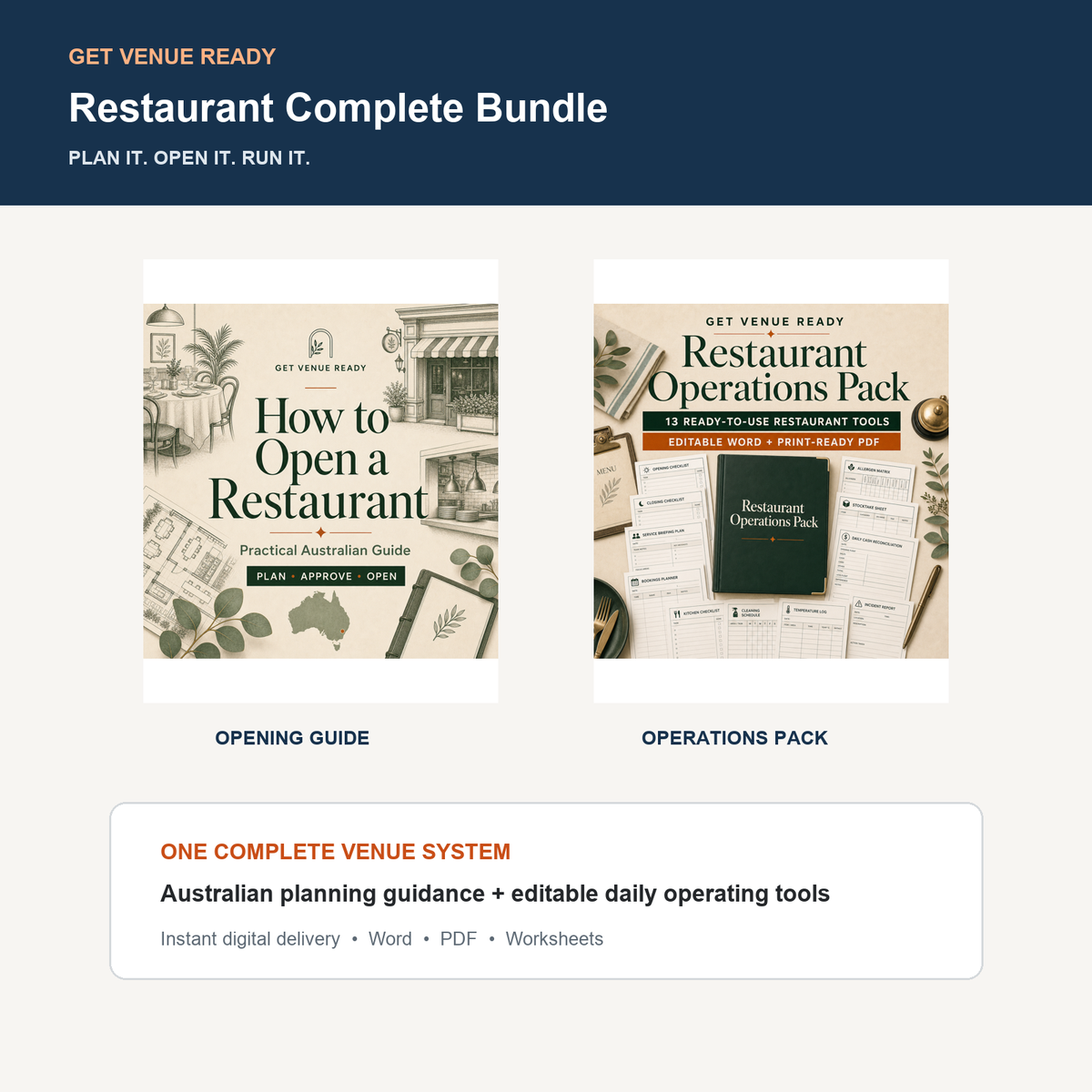 Restaurant Complete Bundle — opening guide and operations pack