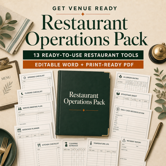 Restaurant Operations Pack - 13 ready-to-use restaurant tools